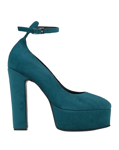 PINKO Pump Deep teal Textile fibers