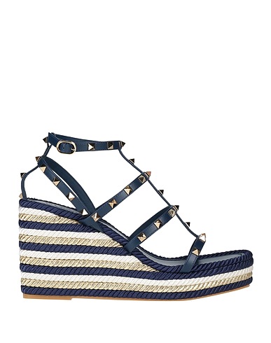VALENTINO GARAVANI Espadrilles Navy blue Leather