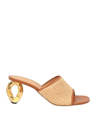 JW ANDERSON Sandals Beige Leather, Natural raffia