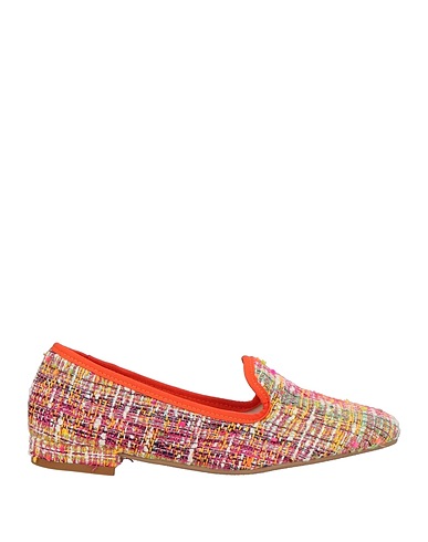 DIVINE FOLLIE Loafers Orange Textile fibers