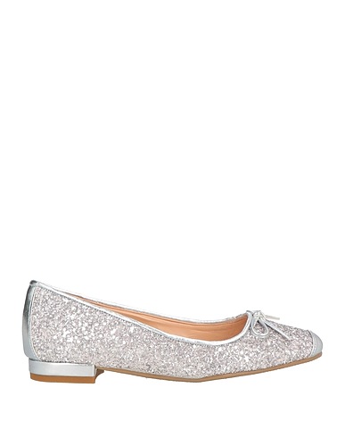 DIVINE FOLLIE Ballet flats Silver Textile fibers, Leather