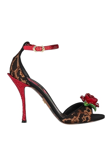 DOLCE&GABBANA Sandals Brown Textile fibres