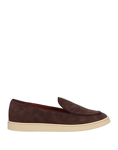 CHARLES PHILIP Milano Loafers Chocolate brown Leather, Textile fibers