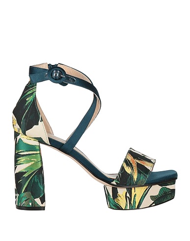 STUART WEITZMAN Sandals Dark green Textile fibres