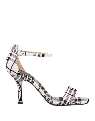 DIVINE FOLLIE Sandals White Textile fibres