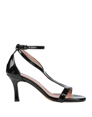 DIVINE FOLLIE Sandals Black Textile fibres