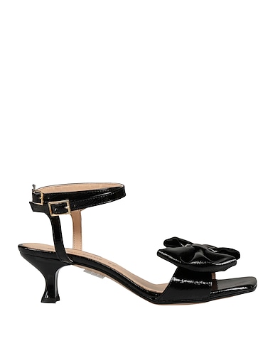 DIVINE FOLLIE Sandals Black Textile fibers