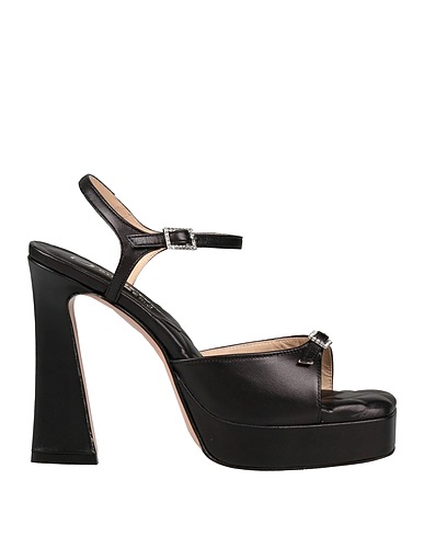 DIVINE FOLLIE Sandals Black Leather