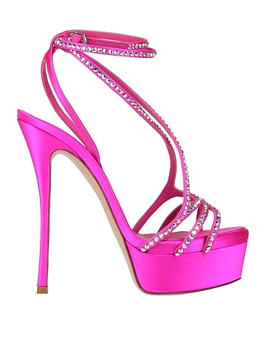 LE SILLA Sandali Fucsia Fibre tessili