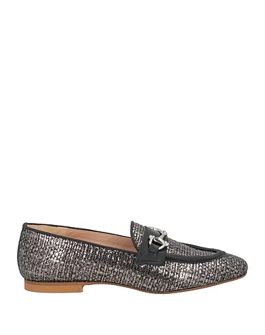 DIVINE FOLLIE Loafers Gunmetal Textile fibres