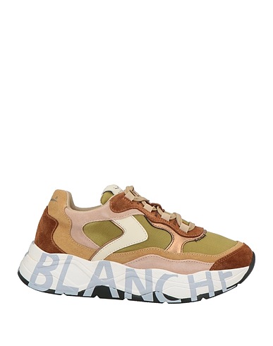 VOILE BLANCHE Sneakers Military green Leather, Textile fibers
