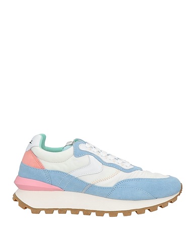 VOILE BLANCHE Sneakers Light blue Leather, Textile fibres