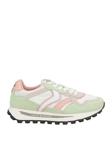 VOILE BLANCHE Sneakers Green Leather, Textile fibres