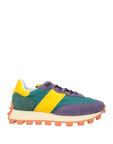 TOD'S Sneakers Dark green Leather, Textile fibres