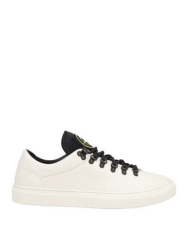 STONE ISLAND Sneakers Off white Pelle, Fibre tessili