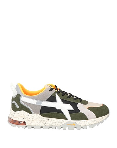 W6YZ Sneakers Military green Leather, Nylon