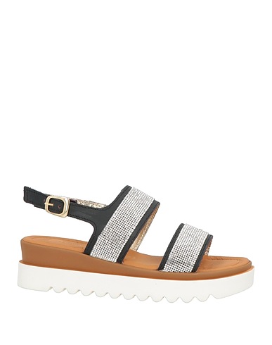DIVINE FOLLIE Sandals Black Leather