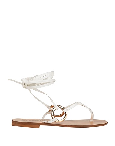 DIVINE FOLLIE Flip flops White Textile fibres