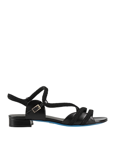LORIBLU Sandalen Schwarz Kalbsleder, Gewebefasern