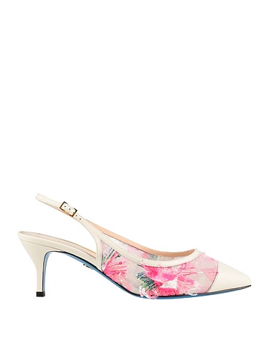 LORIBLU Pump Ivory Leather, Textile fibers