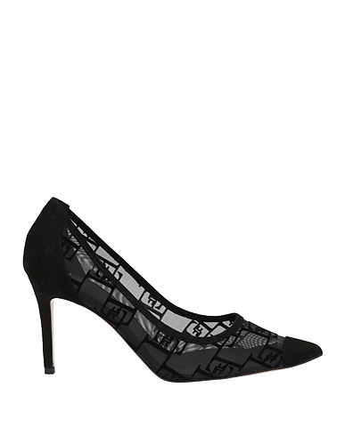 ELISABETTA FRANCHI Décolleté Nero Pelle, Fibre tessili