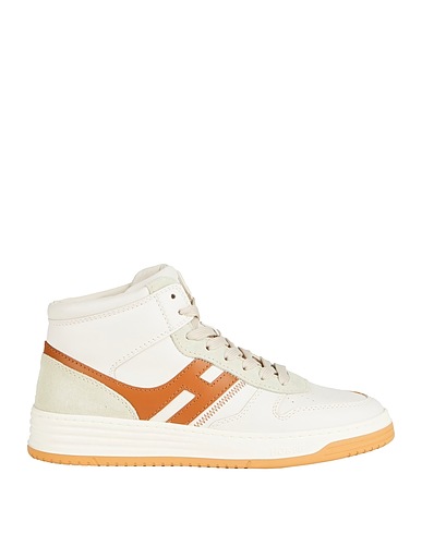 HOGAN Sneakers Ivory Leather, Textile fibres