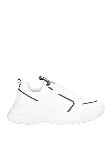 JUST CAVALLI Sneakers White Leather, Textile fibers