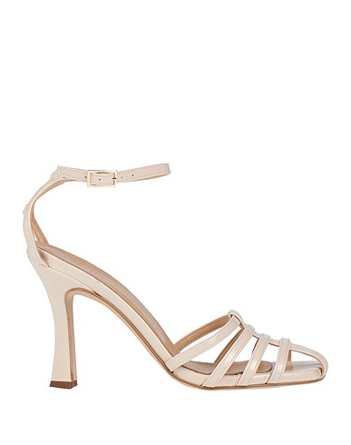 DIVINE FOLLIE Sandals Cream Textile fibers