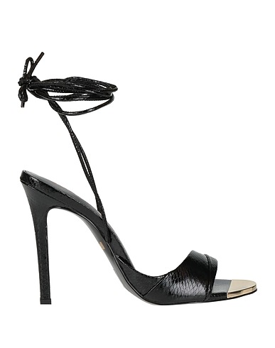 JUST CAVALLI Sandals Black Textile fibers