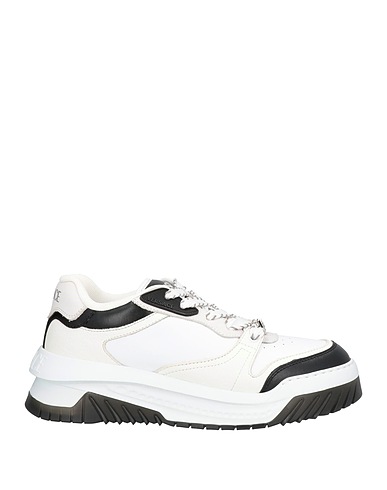 VERSACE Sneakers White Calfskin, Palladium, Textile fibres
