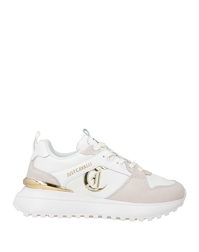 JUST CAVALLI Sneakers White Leather, Nylon