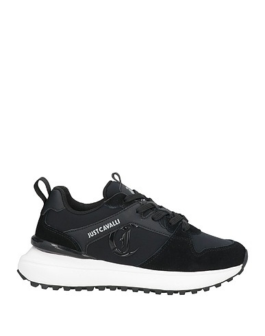JUST CAVALLI Sneakers Black Leather, Nylon