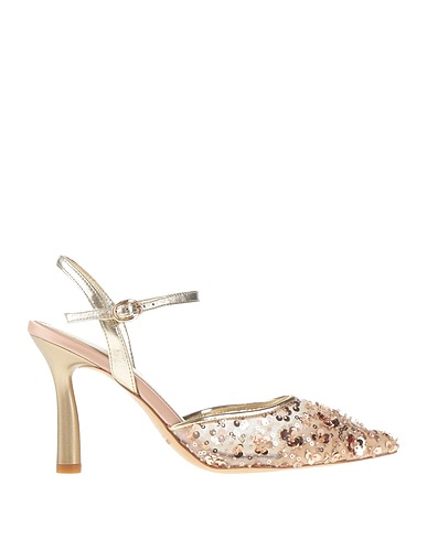 EMANUÉLLE VEE Pump Platinum Leather, Textile fibers
