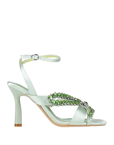 EMANUÉLLE VEE Sandals Light green Textile fibres