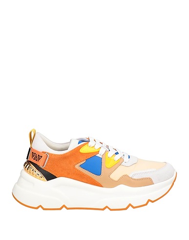 EMANUÉLLE VEE Sneakers Beige Leather, Textile fibers