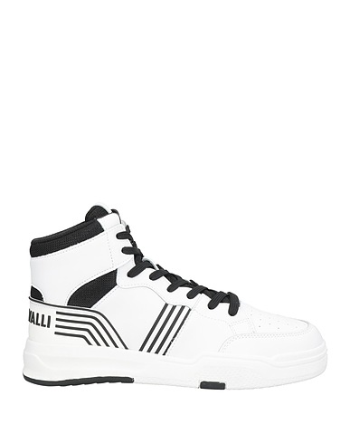 JUST CAVALLI Sneakers White Leather, Textile fibers