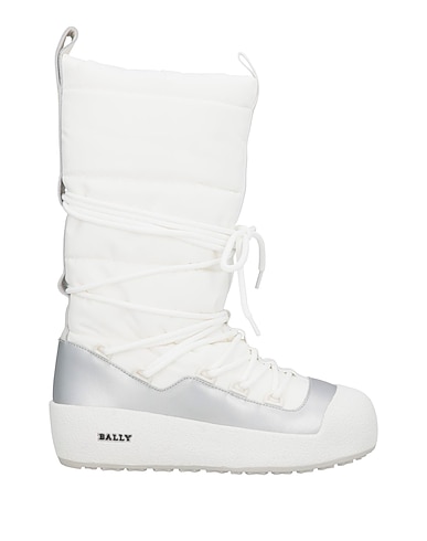 BALLY Stiefel Weiß Gewebefasern, Leder