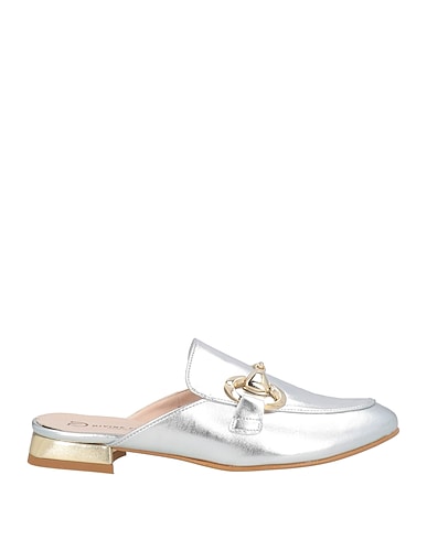 DIVINE FOLLIE Mules and clogs Silver Textile fibres