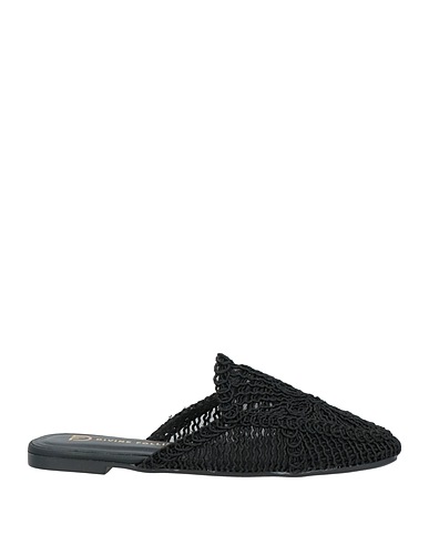 DIVINE FOLLIE Mules and clogs Black Textile fibers