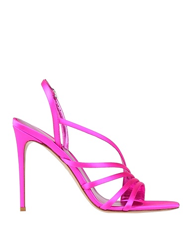 LE SILLA Sandals Fuchsia Leather, Textile fibers