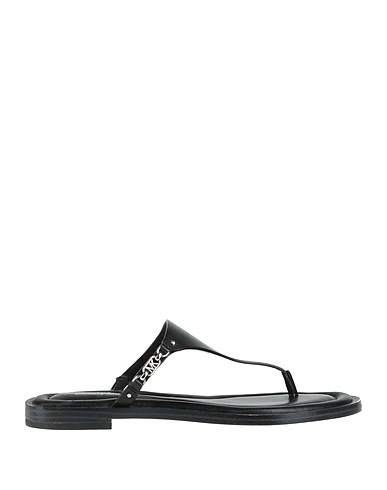 MICHAEL MICHAEL KORS Flip flops Black Sheepskin, Goat skin