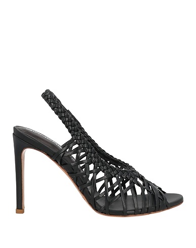 GIANCARLO PAOLI Sandali Nero Fibre tessili