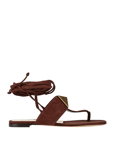 VALENTINO GARAVANI Flip flops Chocolate brown Leather