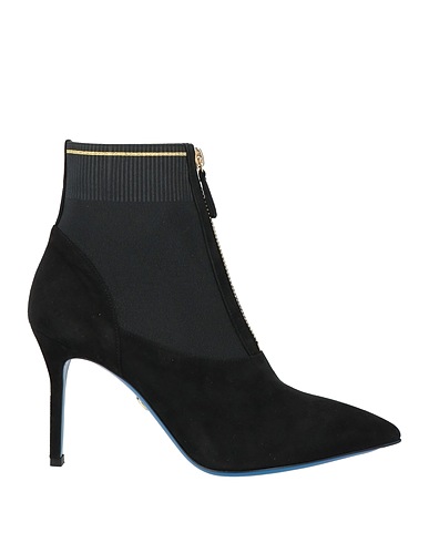 LORIBLU Ankle boot Black Leather, Textile fibers