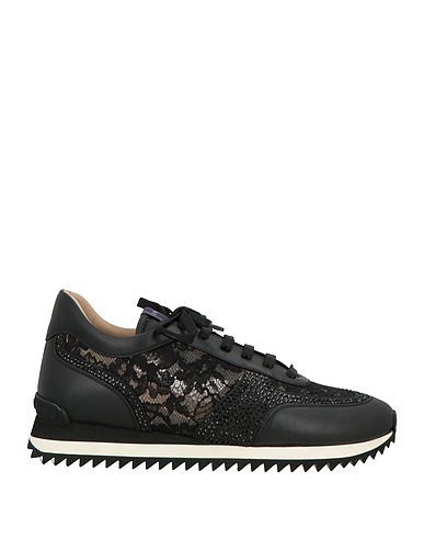 LE SILLA Sneakers Black Leather, Textile fibers