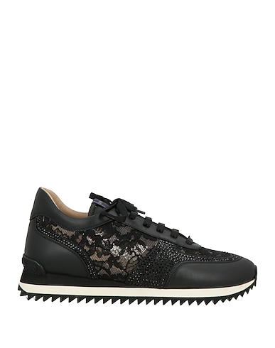 LE SILLA Sneakers NERO Leather, Textile fibers