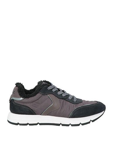 VOILE BLANCHE Sneakers Black Leather, Textile fibres