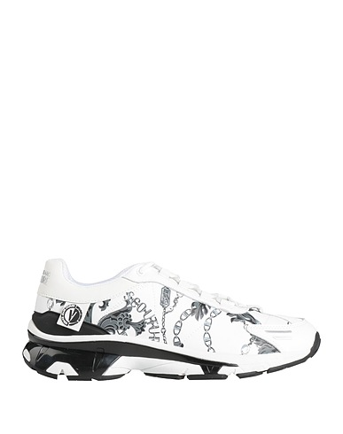VERSACE JEANS COUTURE Sneakers White Leather, Textile fibres