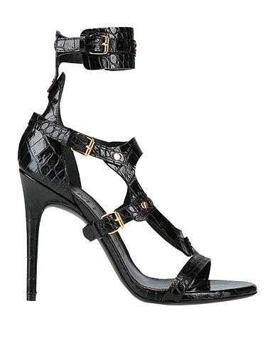 TOM FORD Sandals ARCHIVE Black Calfskin, Steel, Brass