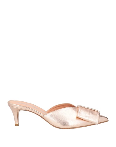 GIANCARLO PAOLI Mules and clogs Rose gold Leather